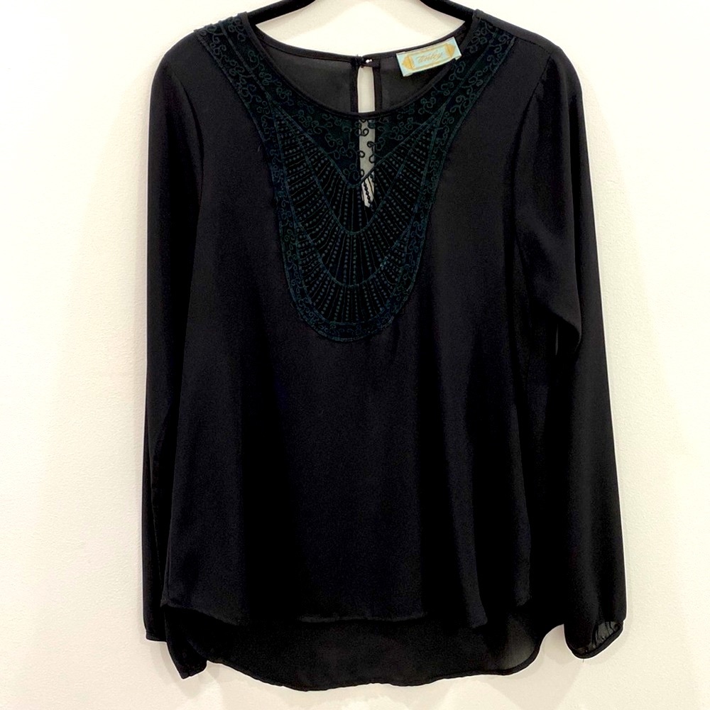 Black Lace Cutout Top